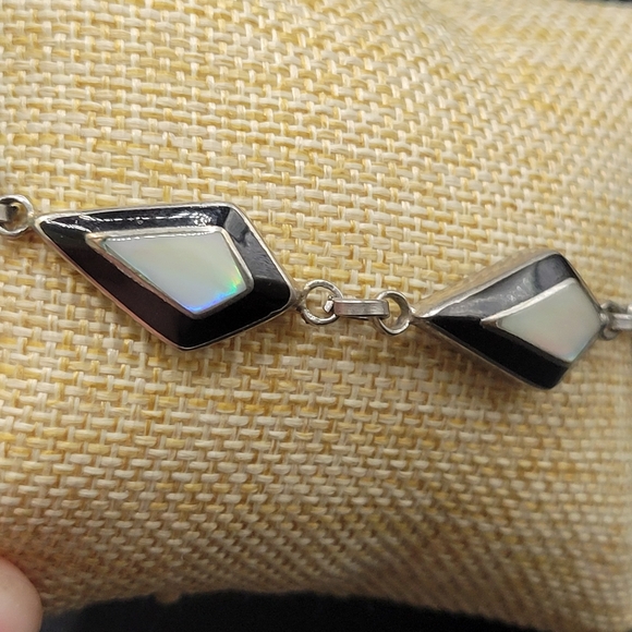 Vintage Aztec Art Deco Moonstone Necklace and bracelet Set - Picture 7 of 16